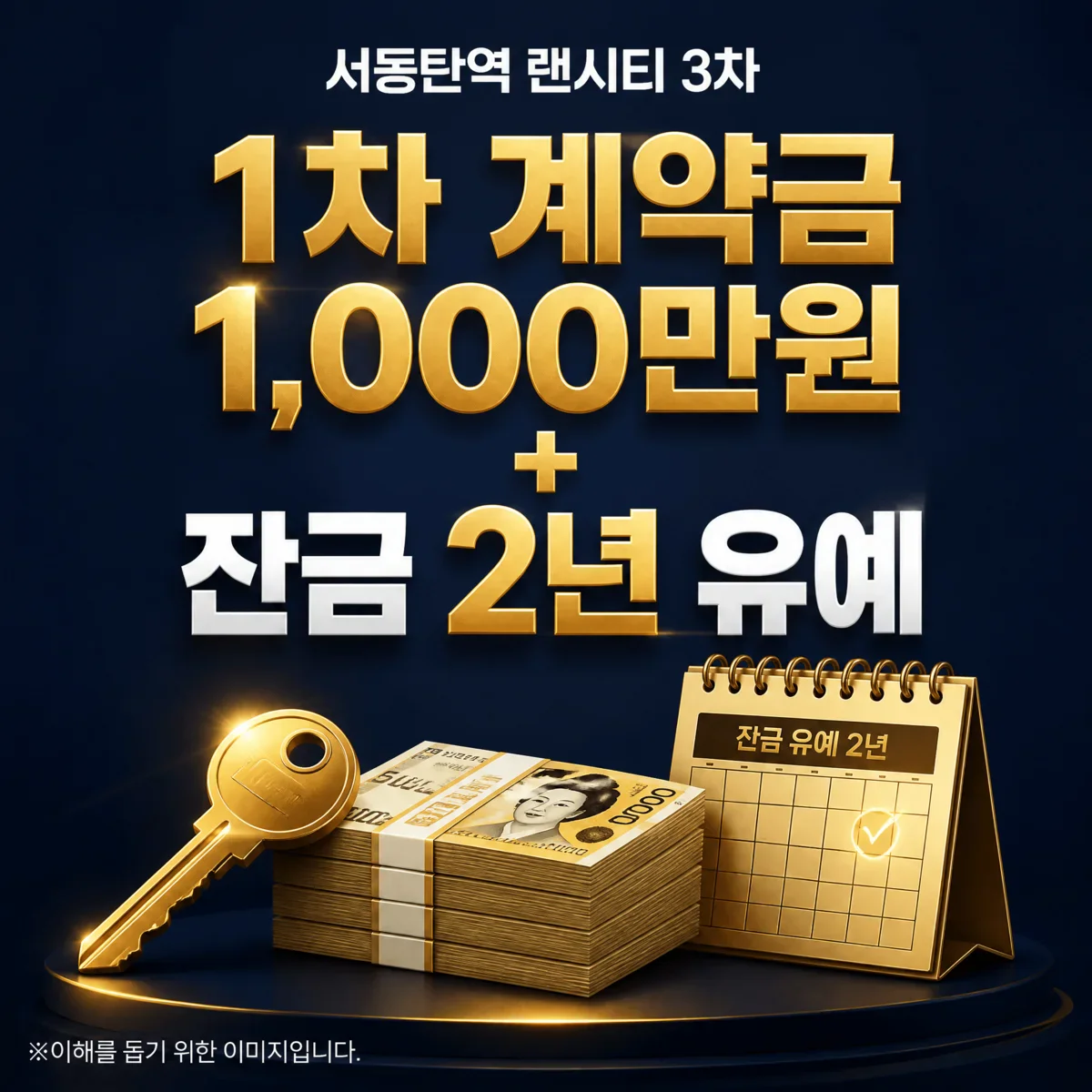 1차 계약금 1,000만원 + 잔금 2년 유예